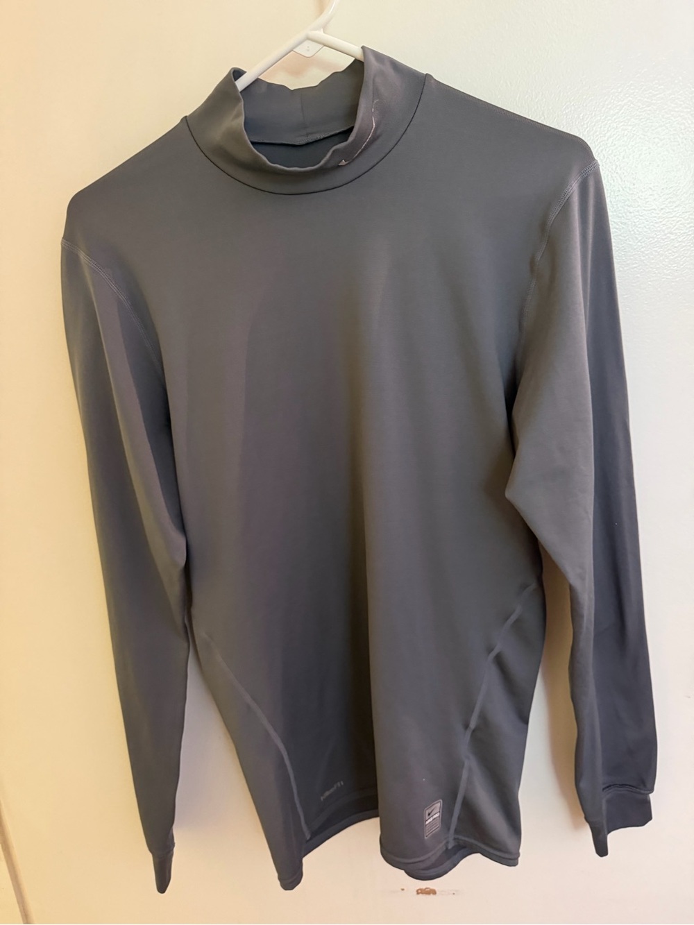 Nike Men's Long-Sleeve Mock Neck Performance Top - Charcoal Gray